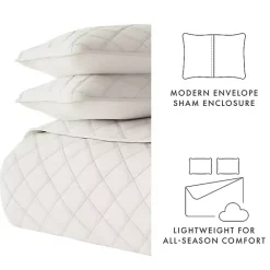 Clearance Kirklands Home Natural Stitched Diamond 2-pc. Twin Quilt Set Ivory