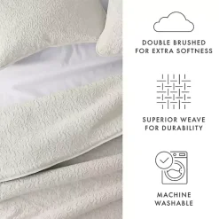 Hot Kirklands Home Natural Stitched Floral 3-pc. Queen Quilt Set Ivory