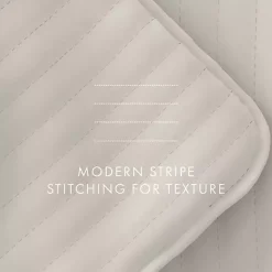 Best Kirklands Home Natural Stitched Stripes 3-pc. King Quilt Set