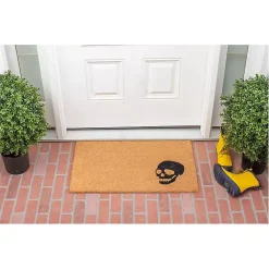 New Kirklands Home Natural Coir Skull Doormat Tan