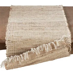 Hot Kirklands Home Natural Tasseled Chindi Outdoor Table Runner Tan