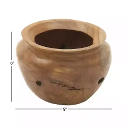 Online Kirklands Home Natural Teak Wood Banga Bowl Brown