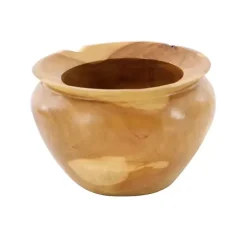 Online Kirklands Home Natural Teak Wood Banga Bowl Brown