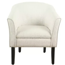 Discount Kirklands Home Natural Textured Barrel Accent Chair Ivory