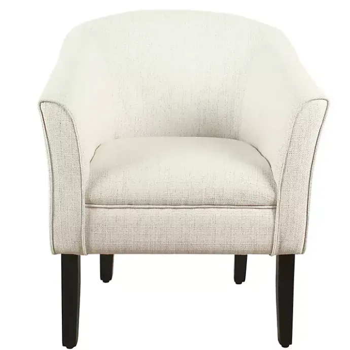 Discount Kirklands Home Natural Textured Barrel Accent Chair Ivory