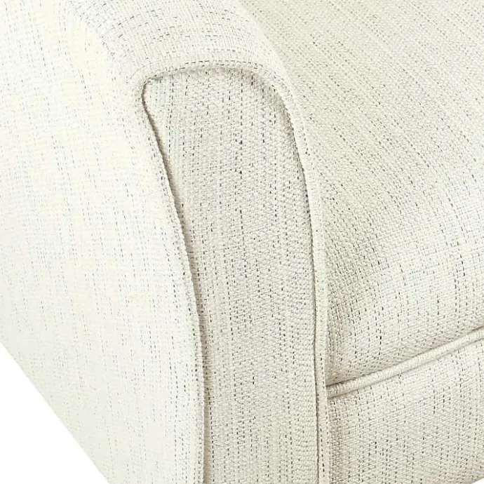 Discount Kirklands Home Natural Textured Barrel Accent Chair Ivory