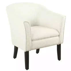 Discount Kirklands Home Natural Textured Barrel Accent Chair Ivory