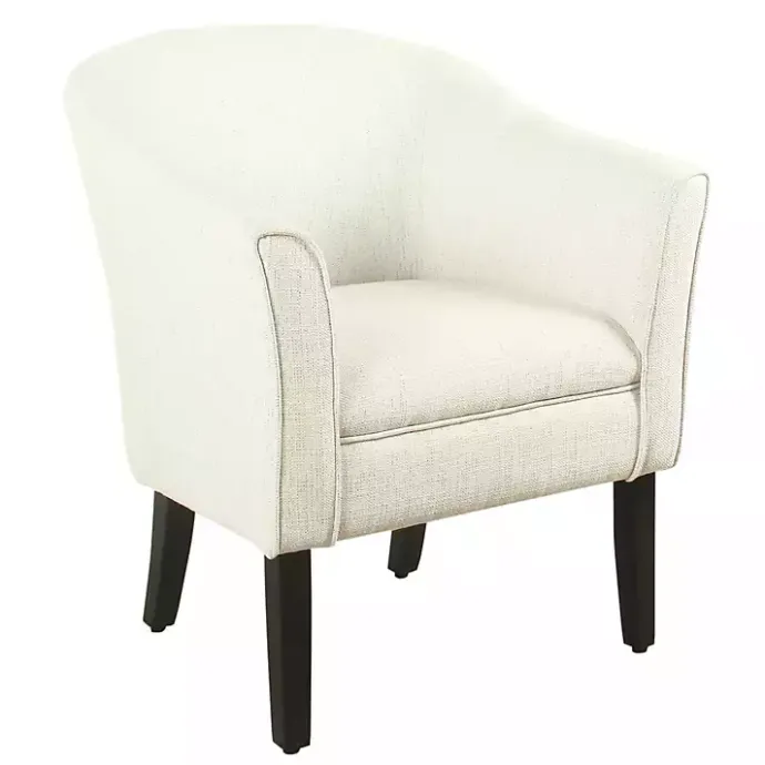 Discount Kirklands Home Natural Textured Barrel Accent Chair Ivory
