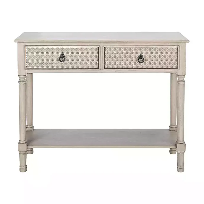 Best Kirklands Home Natural Textured 2-Drawer Console Table Tan