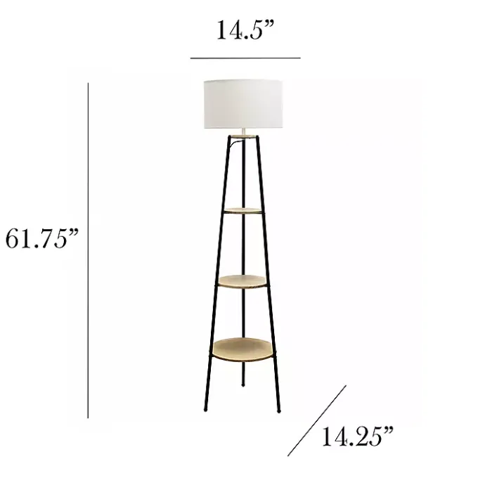 Online Kirklands Home Natural 3-Tier Tripod Floor Lamp