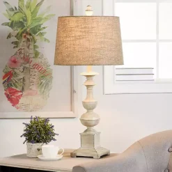 Best Kirklands Home Natural Traditional Farmhouse Table Lamp Tan