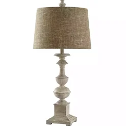 Best Kirklands Home Natural Traditional Farmhouse Table Lamp Tan