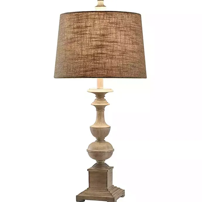 Best Kirklands Home Natural Traditional Farmhouse Table Lamp Tan