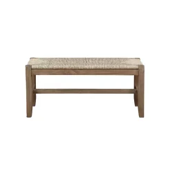 Hot Kirklands Home Natural Twisted Seagrass and Wood Bench Tan