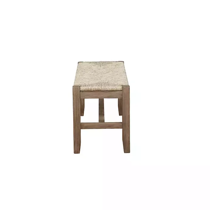 Hot Kirklands Home Natural Twisted Seagrass and Wood Bench Tan