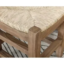 Hot Kirklands Home Natural Twisted Seagrass and Wood Bench Tan