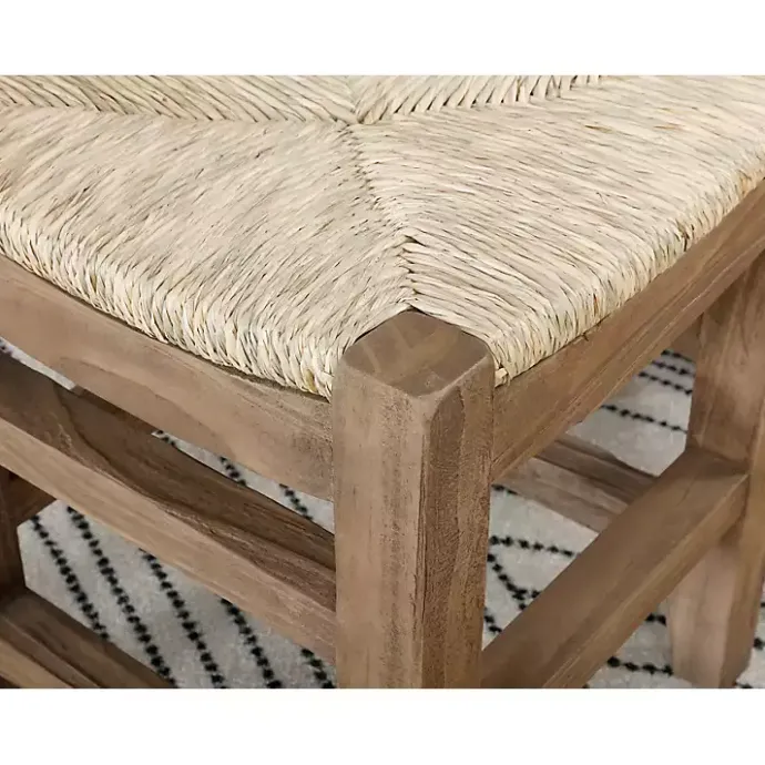 Hot Kirklands Home Natural Twisted Seagrass and Wood Bench Tan