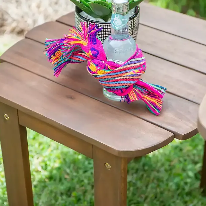 Best Kirklands Home Natural Warren Adirondack Outdoor Accent Table Brown