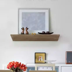 Outlet Kirklands Home Natural Wedge Wood Small Floating Shelf