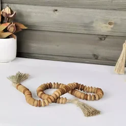 Discount Kirklands Home Natural Wood Abacus Beads Garland Brown