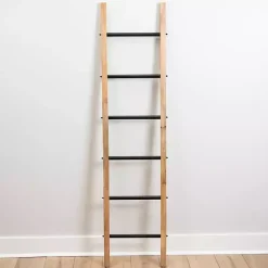 Clearance Kirklands Home Natural Wood and Black Metal Ladder
