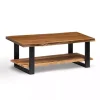 Sale Kirklands Home Natural Wood and Metal Coffee Table