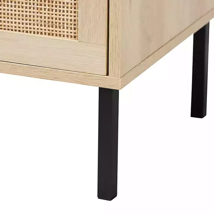 Clearance Kirklands Home Natural Wood and Metal Storage Shelf Nightsd Tan