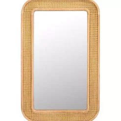 Sale Kirklands Home Natural Wood and Rattan Alessa Wall Mirror