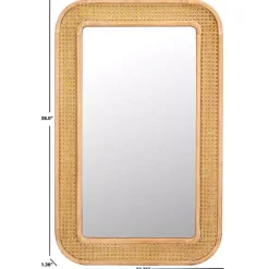 Sale Kirklands Home Natural Wood and Rattan Alessa Wall Mirror