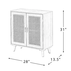 Sale Kirklands Home Natural Wood and Rattan 2-Door Cabinet Brown