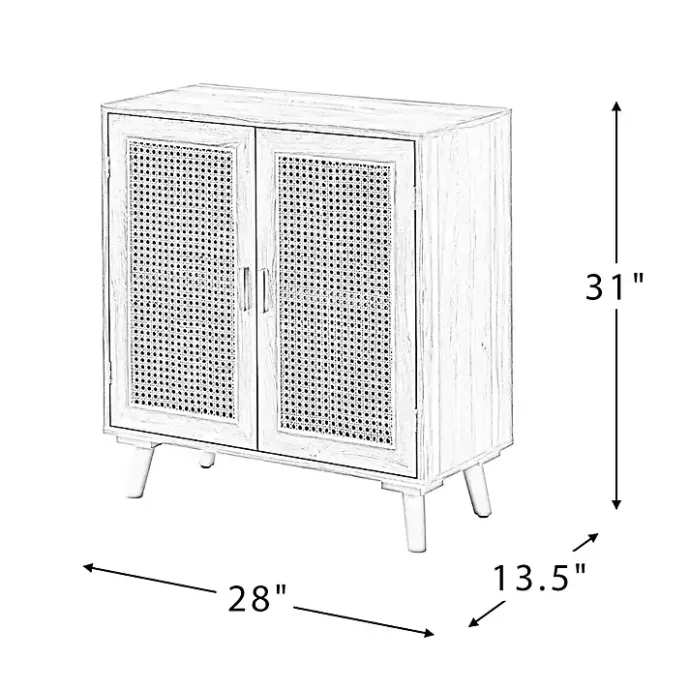 Sale Kirklands Home Natural Wood and Rattan 2-Door Cabinet Brown