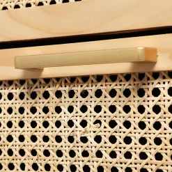 Sale Kirklands Home Natural Wood and Rat 3-Drawer Chest Tan