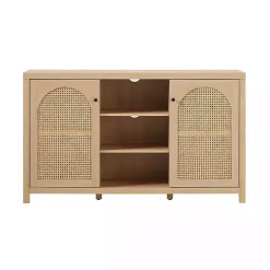 Clearance Kirklands Home Natural Wood and Rat 2-Door Sideboard Tan