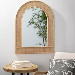 New Kirklands Home Natural Wood and Seagrass Accent Tables, Set of 2 Tan