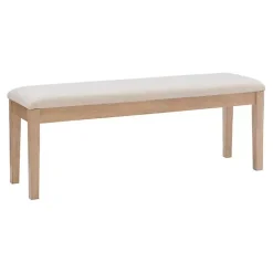 Hot Kirklands Home Natural Wood and Upholstered Seat Bench Tan