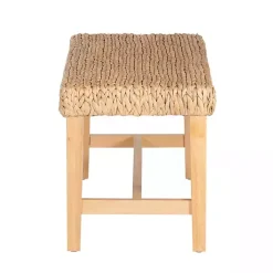 Outlet Kirklands Home Natural Wood and Woven Hyacinth Bench Tan