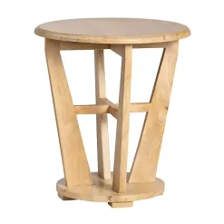 Online Kirklands Home Natural Wood Angular Rory Accent Table Tan