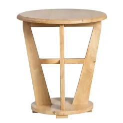 Online Kirklands Home Natural Wood Angular Rory Accent Table Tan