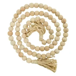 Online Kirklands Home Natural Wood Beaded Tassel Garland Tan