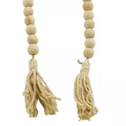 Online Kirklands Home Natural Wood Beaded Tassel Garland Tan