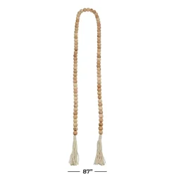 Online Kirklands Home Natural Wood Beaded Tassel Garland Tan