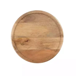 Best Kirklands Home Natural Wood Carved Diamonds Accent Table Tan