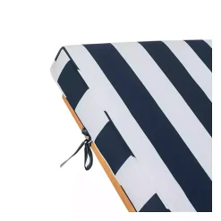 Discount Kirklands Home Natural Wood Chaise with Table and Striped Cushion