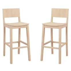 Discount Kirklands Home Natural Wood Devin Bar Stools, Set of 2 Tan