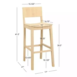 Discount Kirklands Home Natural Wood Devin Bar Stools, Set of 2 Tan
