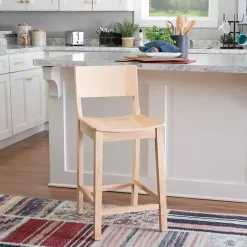 Best Kirklands Home Natural Wood Devin Counter Stools, Set of 2 Tan