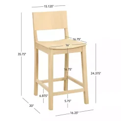 Best Kirklands Home Natural Wood Devin Counter Stools, Set of 2 Tan