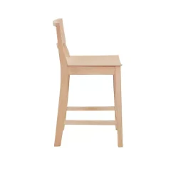 Best Kirklands Home Natural Wood Devin Counter Stools, Set of 2 Tan