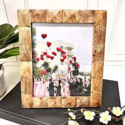 Outlet Kirklands Home Natural Wood Diamond Textured Picture Frame, 8x10 Brown