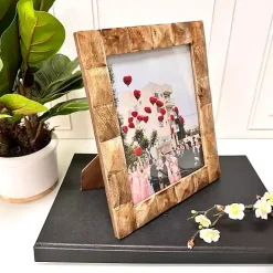 Outlet Kirklands Home Natural Wood Diamond Textured Picture Frame, 8x10 Brown